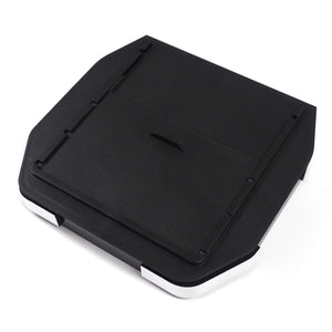 PLOMOR armrest storage box ABS material close up texture