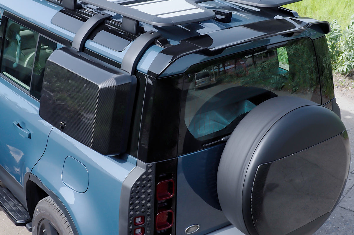 Available in 3 colors - PLOMOR Carbon Fibre Spare Wheel Cover for Land Rover Defender 90/110/130 (2020+)