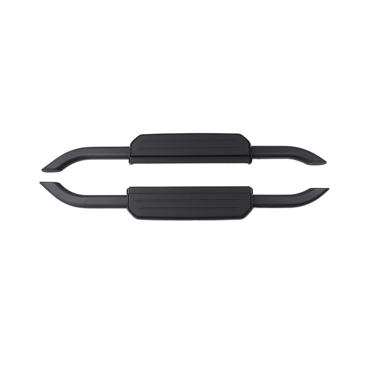 PLOMOR aluminium side steps for Defender 110 black and silver trim