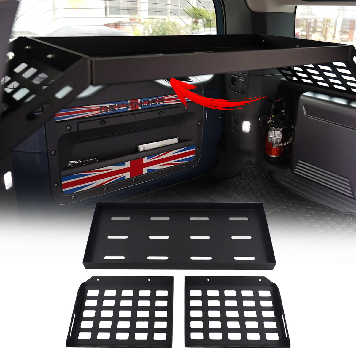 PLOMOR Rear Cargo Storage Rack for Land Rover Defender 110 L663