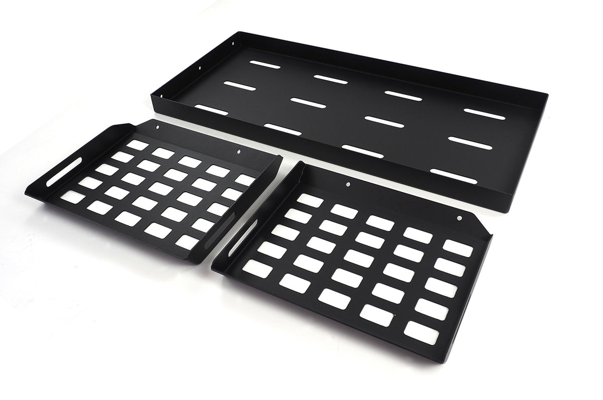 Side Storage Panels - PLOMOR Rear Cargo Storage Rack for Land Rover Defender 110 – Steel, Matte Black, Durable Organization