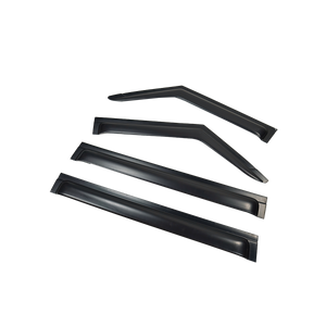 PLOMOR Defender ABS black window visors front view