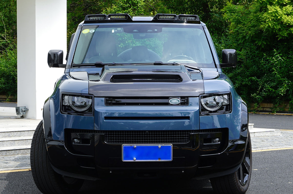 4-Lamp Roof Light Bar - Land Rover Defender 90/110/130 Roof Light Bar – 4 LED ABS & Carbon Fiber (No Drill)