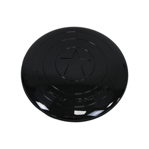 PLOMOR Defender 90 110 pentagram spare tire cover black ABS surface finish close-up