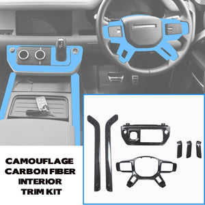PLOMOR Camouflage Carbon Fibre Interior Trim Kit for Land Rover Defender 90 110