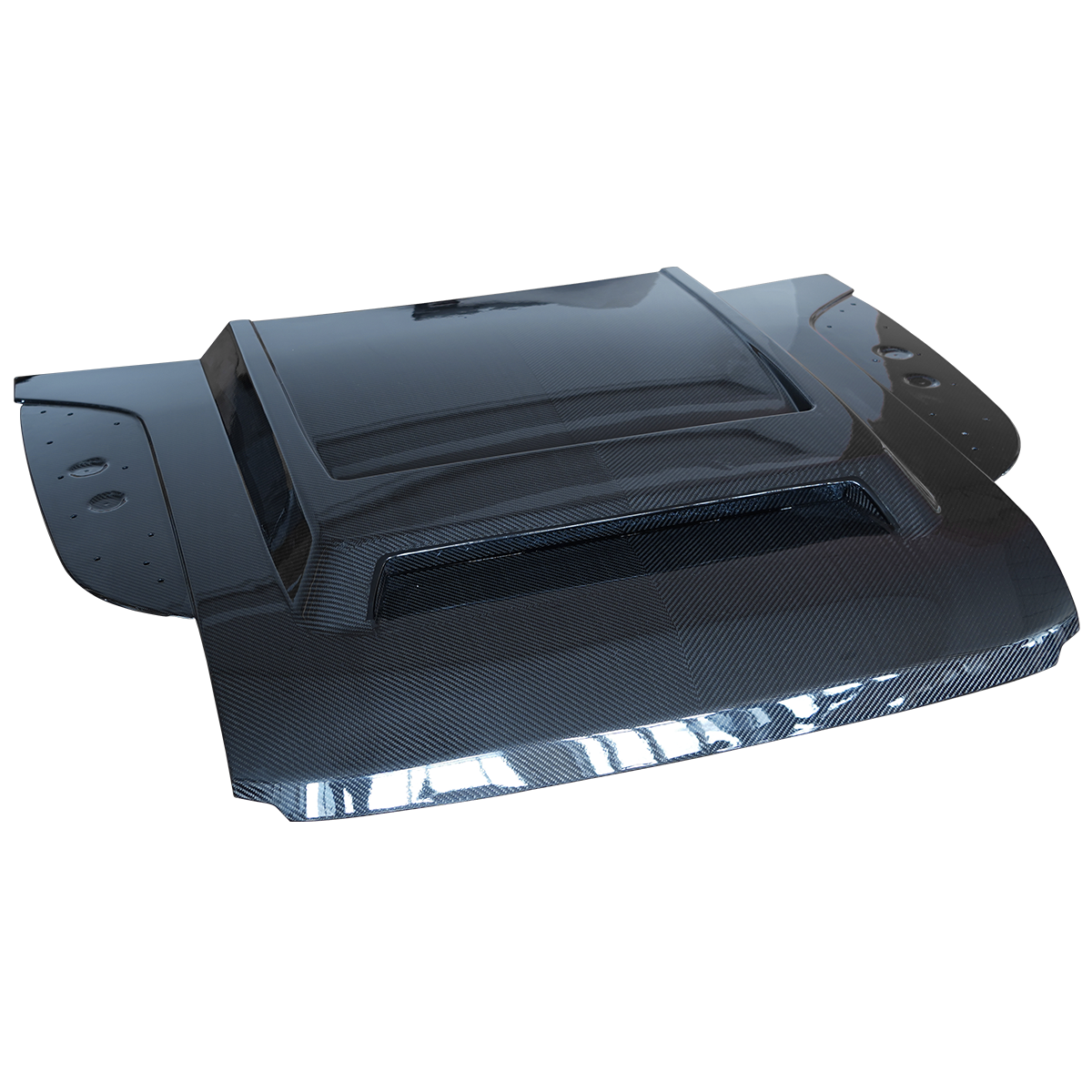 PLOMOR Defender 90/110 carbon fiber engine hood top view