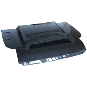 PLOMOR Defender 90/110 carbon fiber engine hood top view