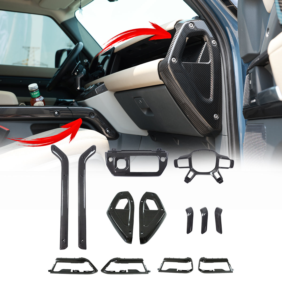 PLOMOR Carbon Fibre Interior Trim Kit for Land Rover Defender 90 110