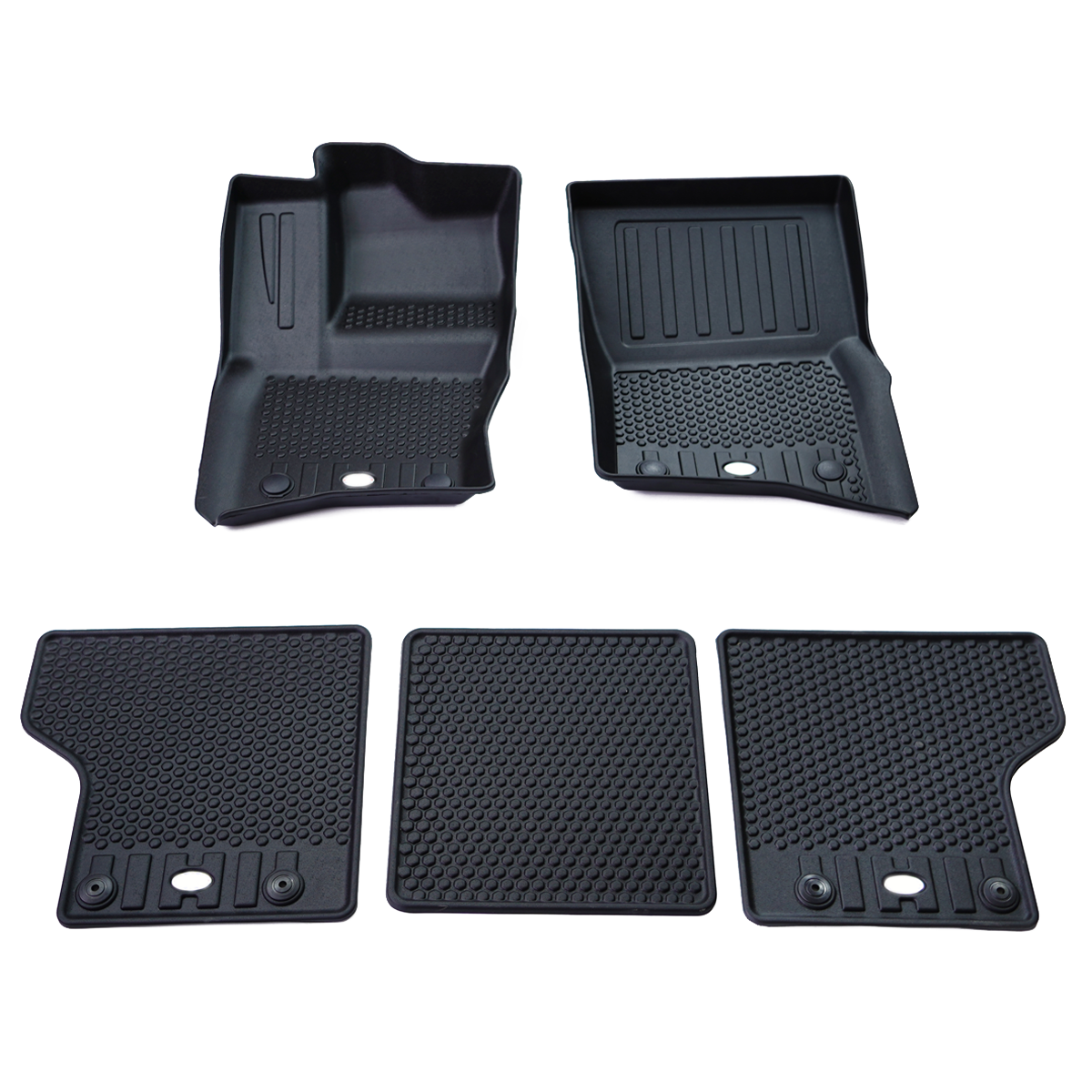 PLOMOR All-Weather Floor Mats for Land Rover Defender 90/110 – Top View