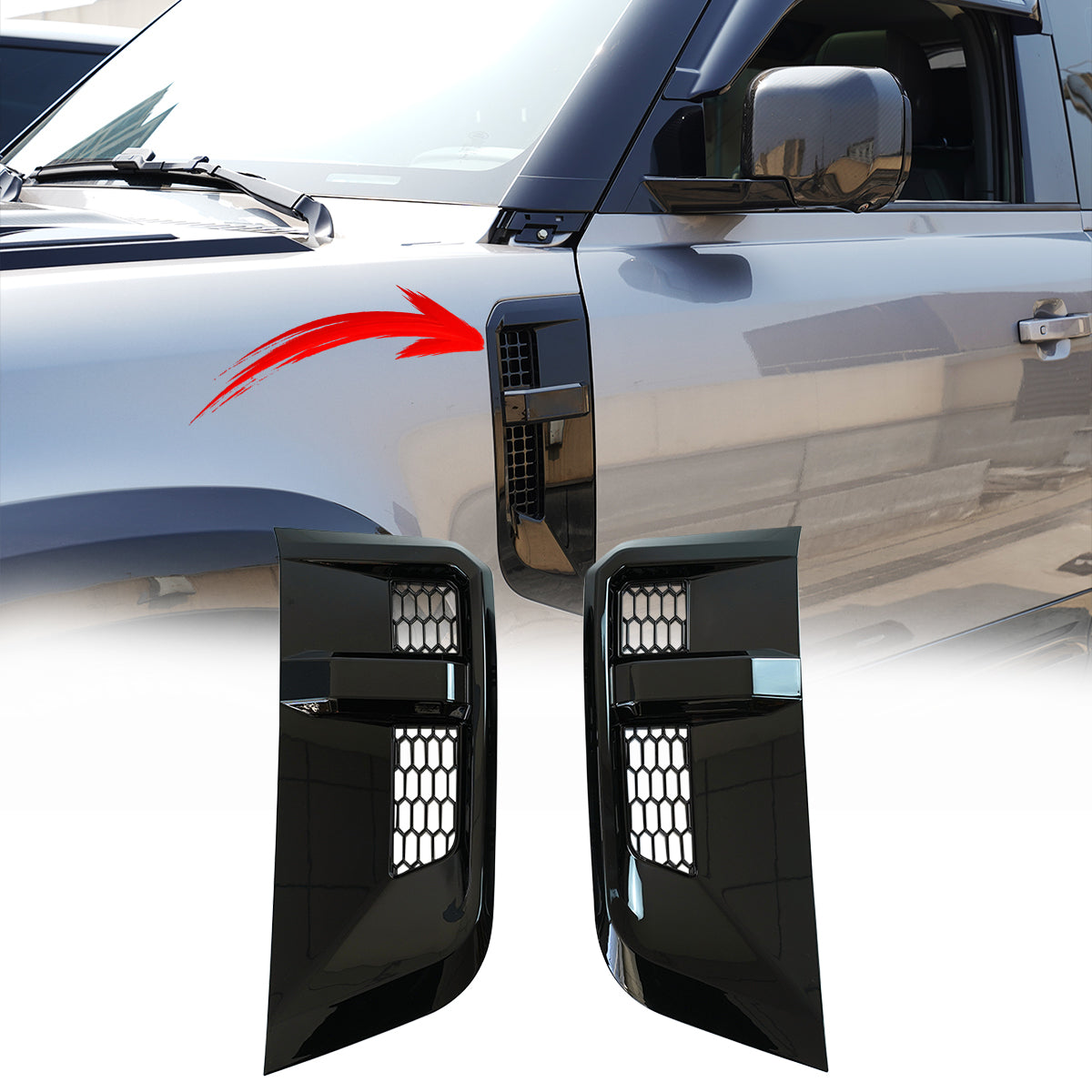 PLOMOR LED side fender vents for Land Rover Defender 90 110 L663