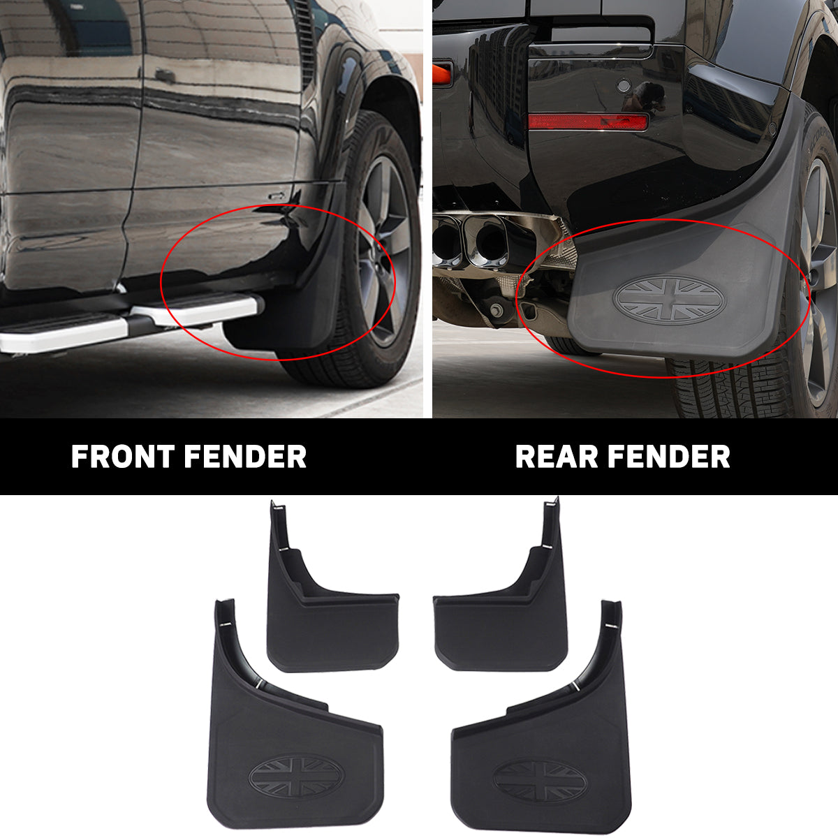 PLOMOR UK Flag Mud Flaps for Defender 90/110