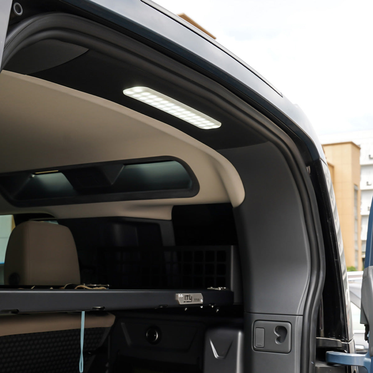 PLOMOR Rear Cargo LED Roof Light Installed on Defender 90