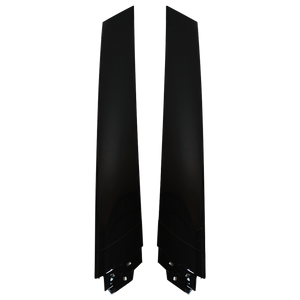 PLOMOR Gloss Black A-Pillar Trim Front View – Land Rover Defender