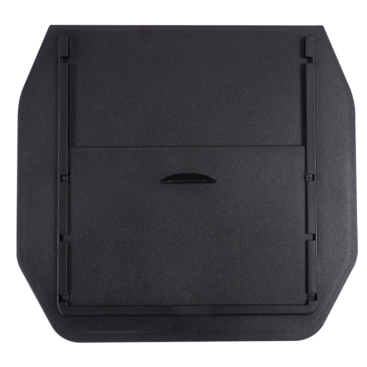 PLOMOR Defender armrest hidden storage box front view OEM fit