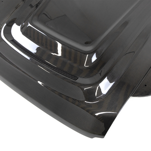 Top view of PLOMOR Dry Carbon Bonnet for Land Rover Defender L663