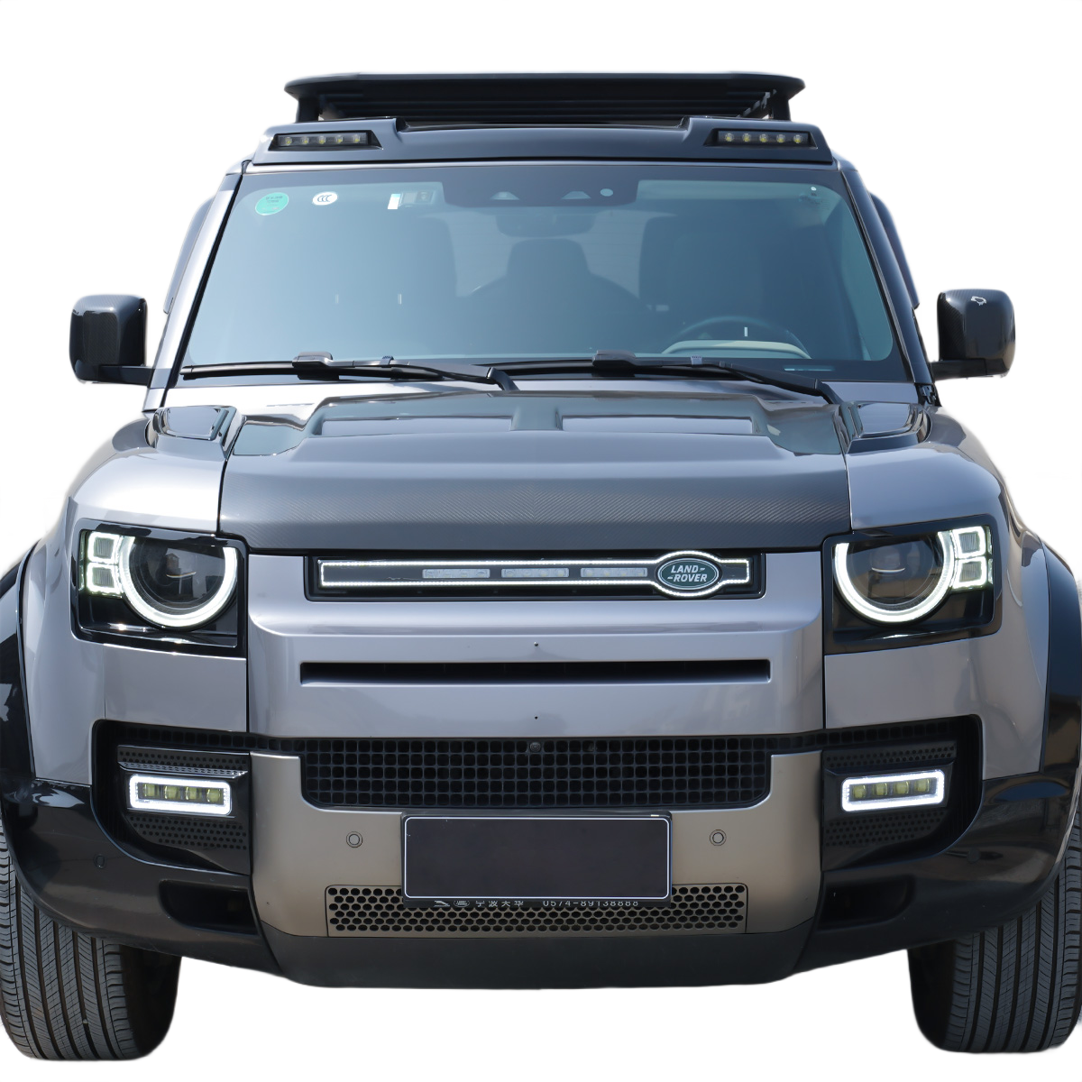 PLOMOR Dual LED Short Roof Light Bar ABS Installed Side View