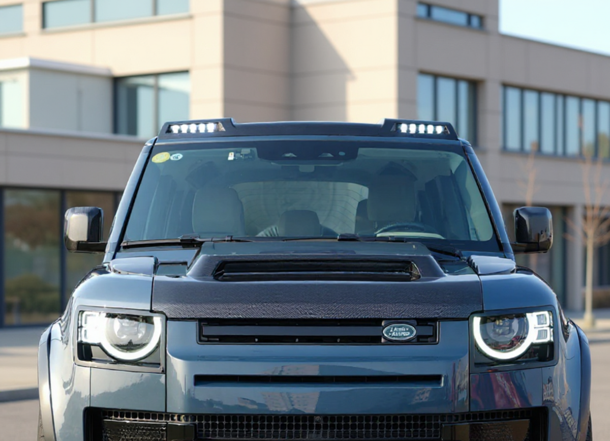 2-Lamp Short Roof Light Bar  - PLOMOR Dual LED Short Roof Light Bar for Land Rover Defender 90/110/130