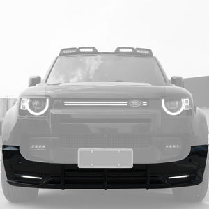 PLOMOR front bumper splitter installed on Defender