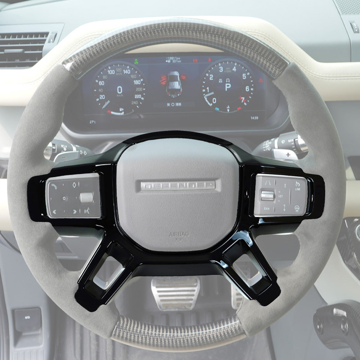 Full interior upgrade installed luxury look for Land Rover Defender with PLOMOR kit