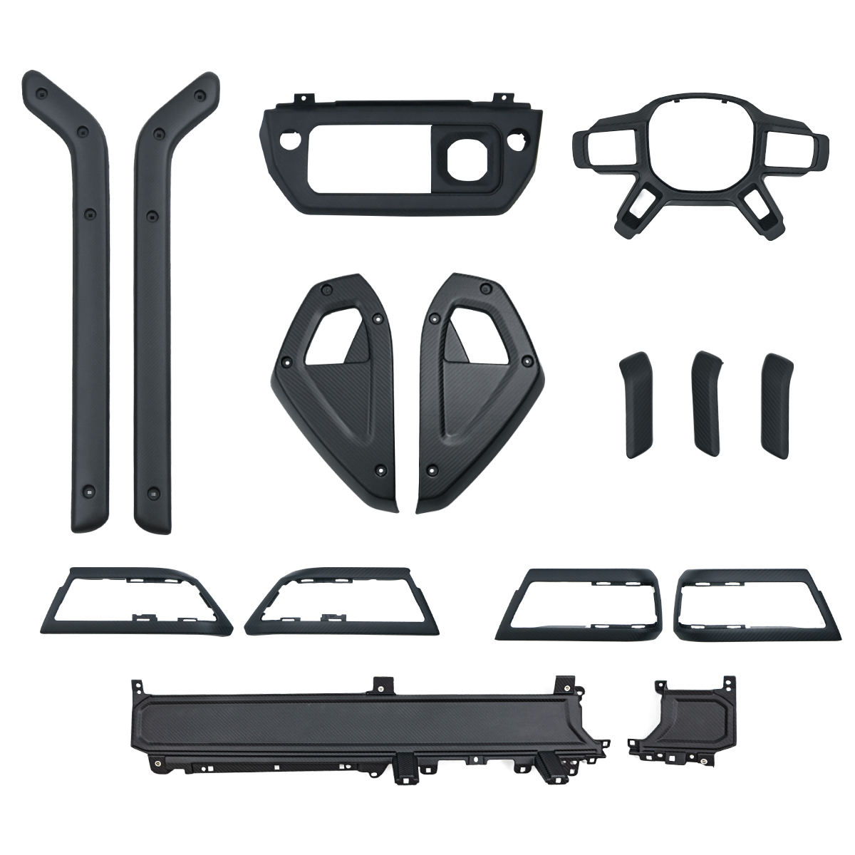 Grab handle carbon fiber interior trim detail for Land Rover Defender