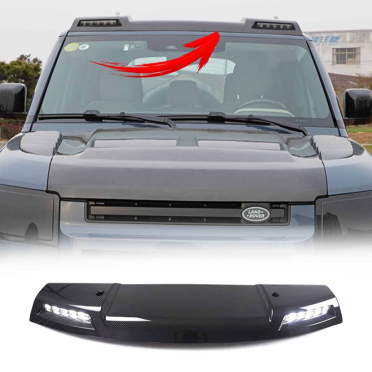 PLOMOR dual LED short roof light bar for Land Rover Defender L663
