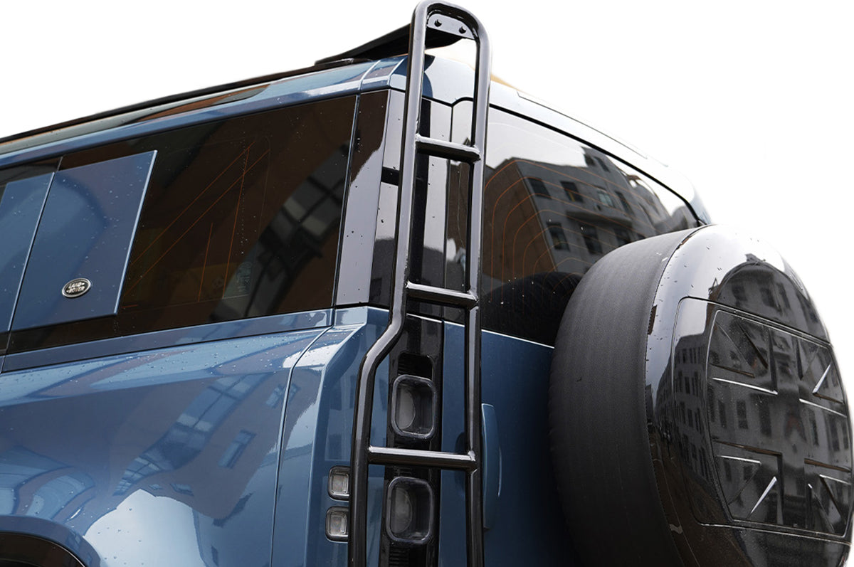 OEM Rear Ladder - PLOMOR Gloss Black Aluminium Rear Ladder for Land Rover Defender 90/110 L663