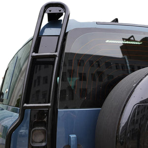 PLOMOR rear ladder providing roof access for Land Rover Defender L663