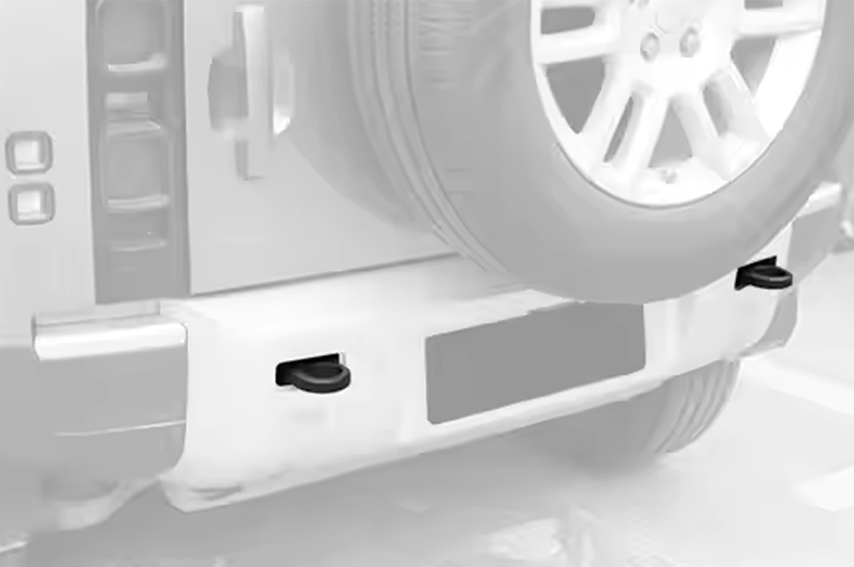 Two Finish Options Available - PLOMOR Land Rover Defender L663 Tow Hooks Pair – Aluminium Red & Gloss Black Recovery Rings (90/110)