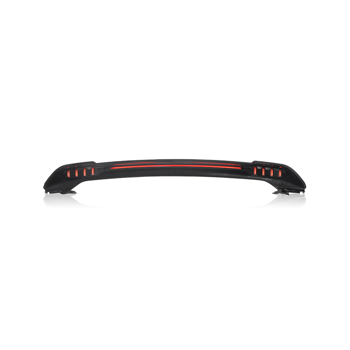 Integrated LED brake and tail light rear spoiler system