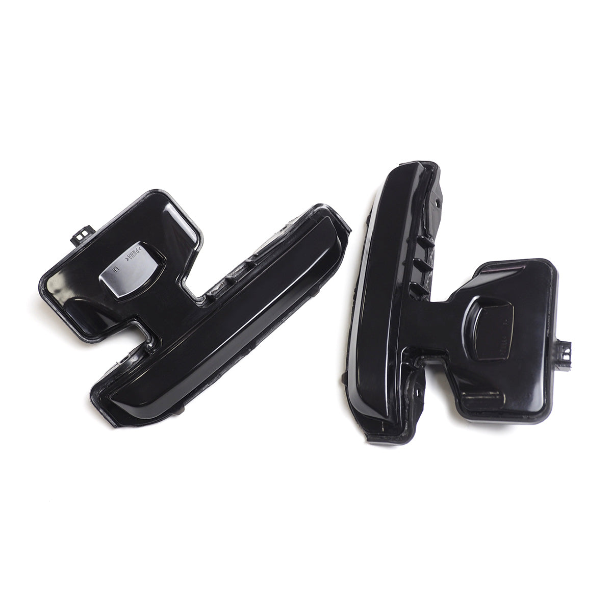 Close-up of PLOMOR Amber LED Side Mirror Indicator showing sequential flow design