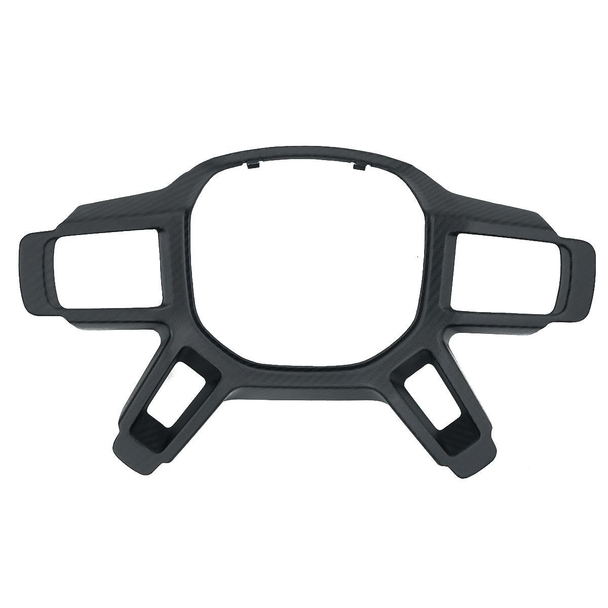 Matte carbon fiber interior trim detail for Defender