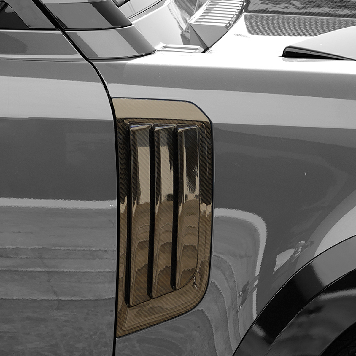 OEM replacement fender vent upgrade installed on Defender