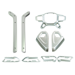 PLOMOR pearl nickel interior trim kit overview for Land Rover Defender 90/110/130