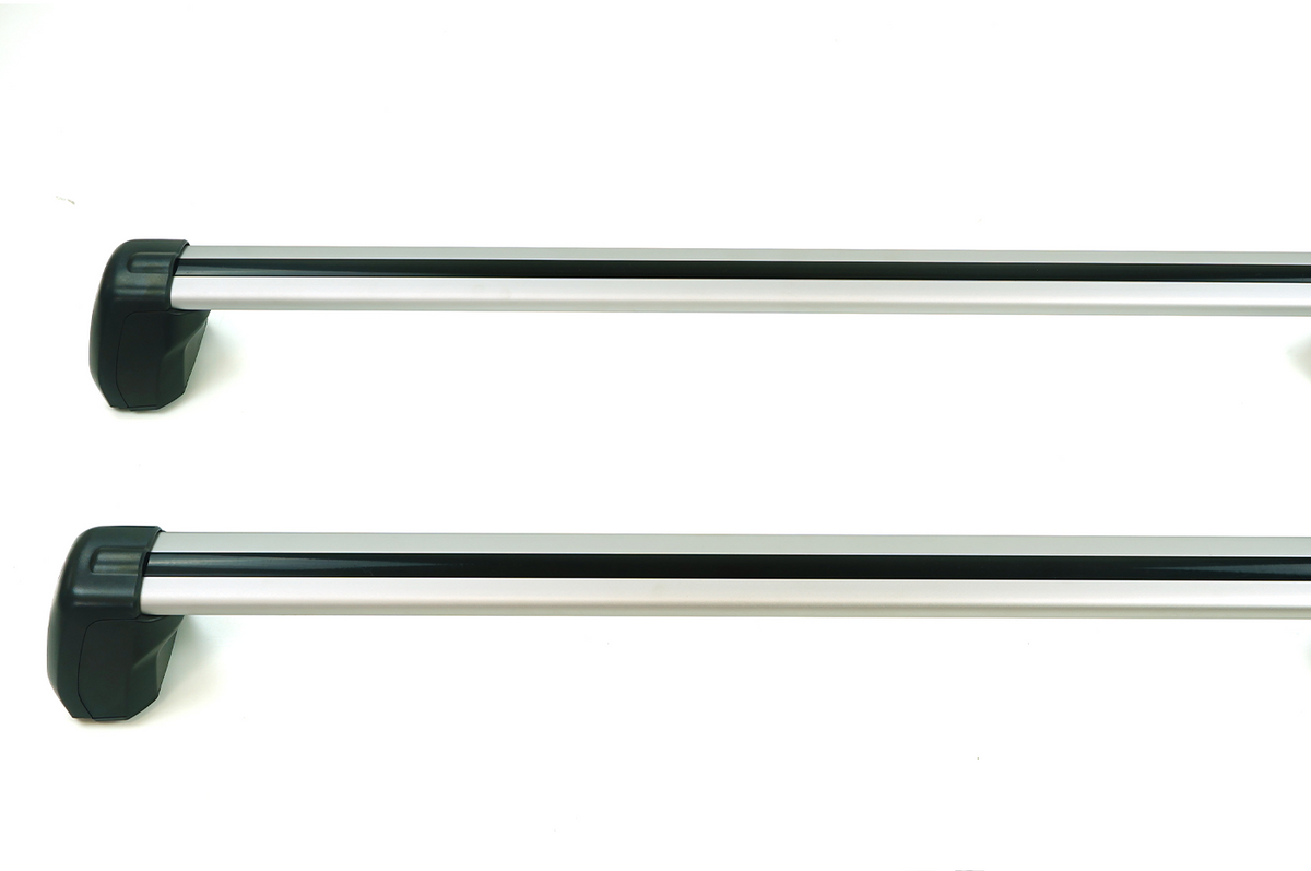 Roof Cross Bars – Defender 90/110 (Black / Silver) - PLOMOR Roof Rack Cross Bars for Land Rover Defender 90/110 – Aerodynamic Cargo Solution