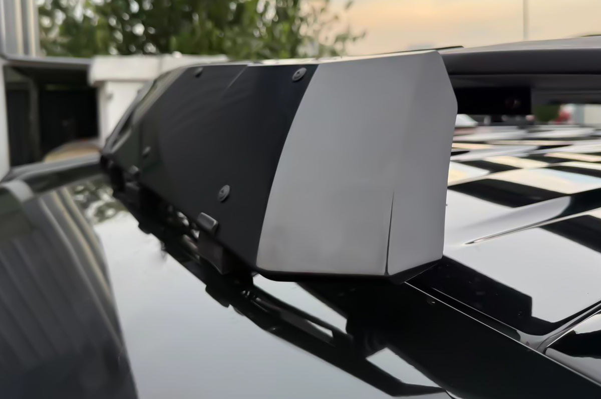 ABS Roof Rack Wind Deflector - PLOMOR Defender 90/110 Roof Rack Wind Deflector – Gloss Black ABS Air Shield