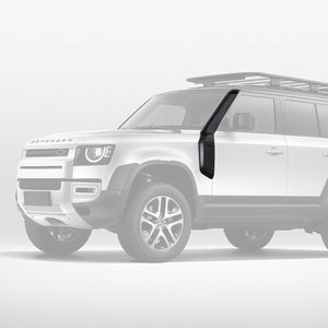 Defender equipped with PLOMOR snorkel kit for water crossings and dusty trails
