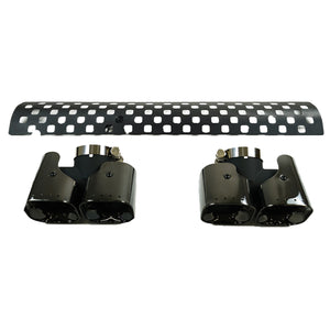 PLOMOR Square Quad Exhaust Tip Kit Side Angle for Defender 90/110/130