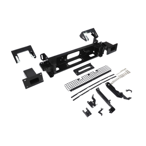 PLOMOR gloss black winch mount bracket for Land Rover Defender 90/110/130