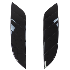 Front view of PLOMOR Dual-Fin Hood Vent Trim on Defender 90 110 130