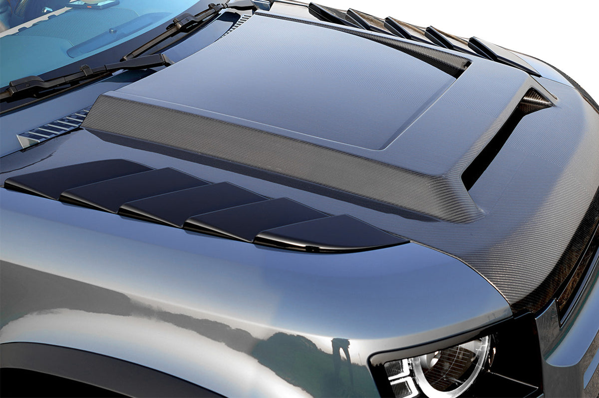 Dual Fin Bonnet Vent Trim - PLOMOR Dual-Fin Hood Vent – Defender 90/110/130 | Gloss, Matte, Carbon