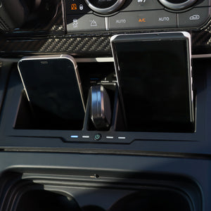 PLOMOR Dual Wireless Charging Console Charging Multiple Devices