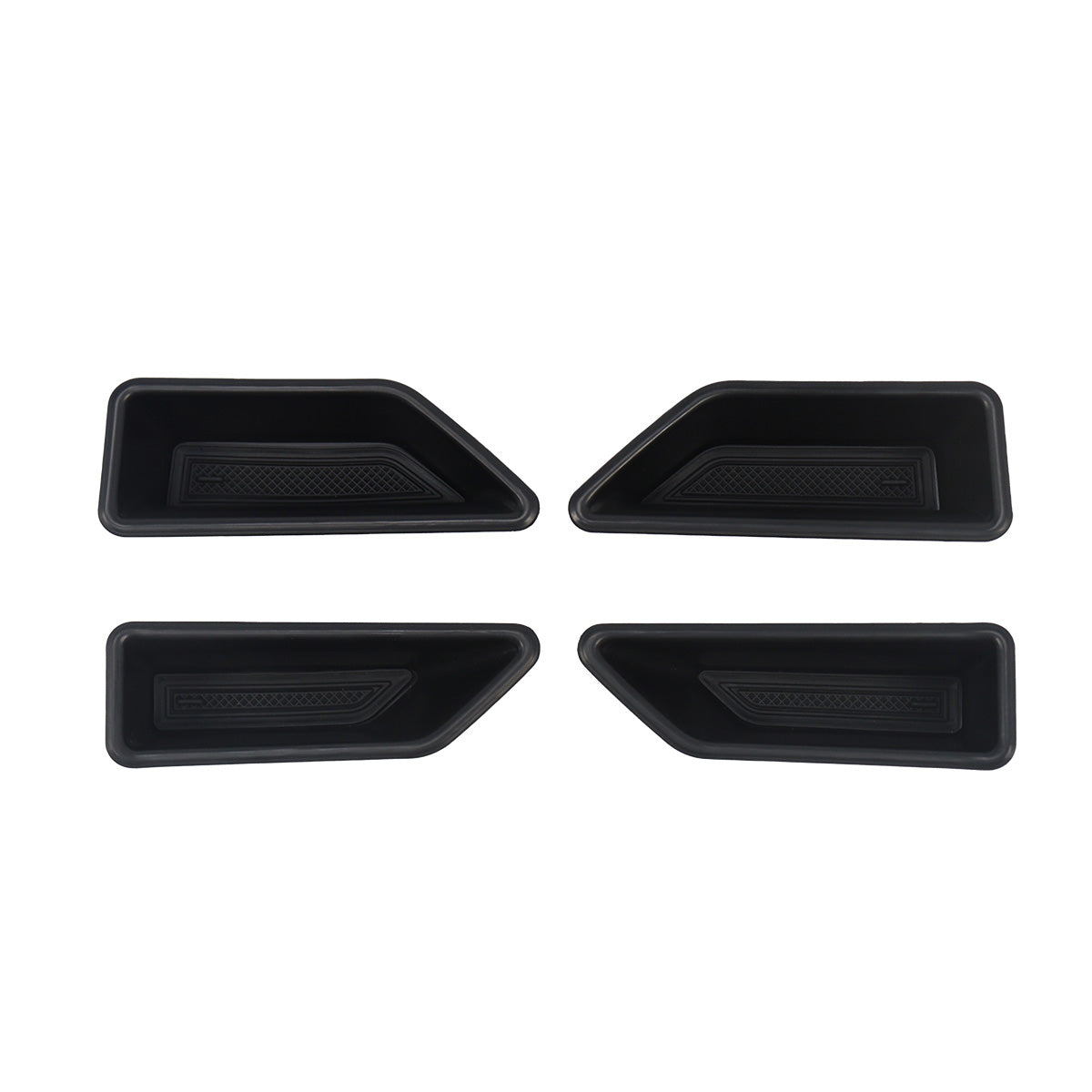 Close-up of the PLOMOR ABS Door Handle Insert, showing the anti-slip textured surface and custom shape that ensures a snug fit for small items like coins and cards.