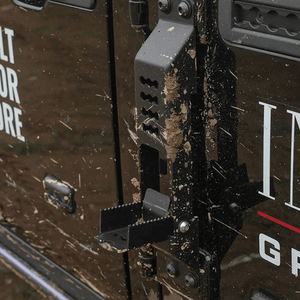 Foldable door hinge step for INEOS Grenadier