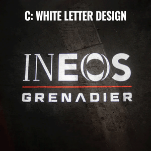 White letter projection design LED puddle lights for Ineos Grenadier