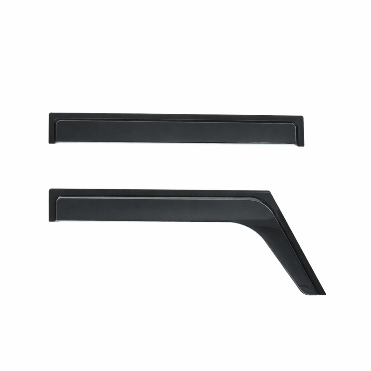 Side view of PLOMOR Ineos Grenadier window deflectors 4-piece set