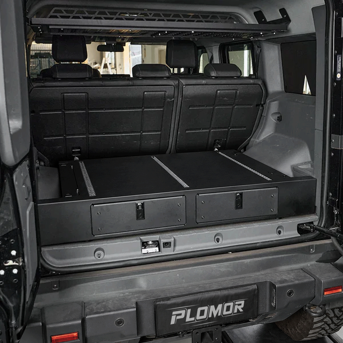 Rear cargo organizer drawer system installed in INEOS Grenadier