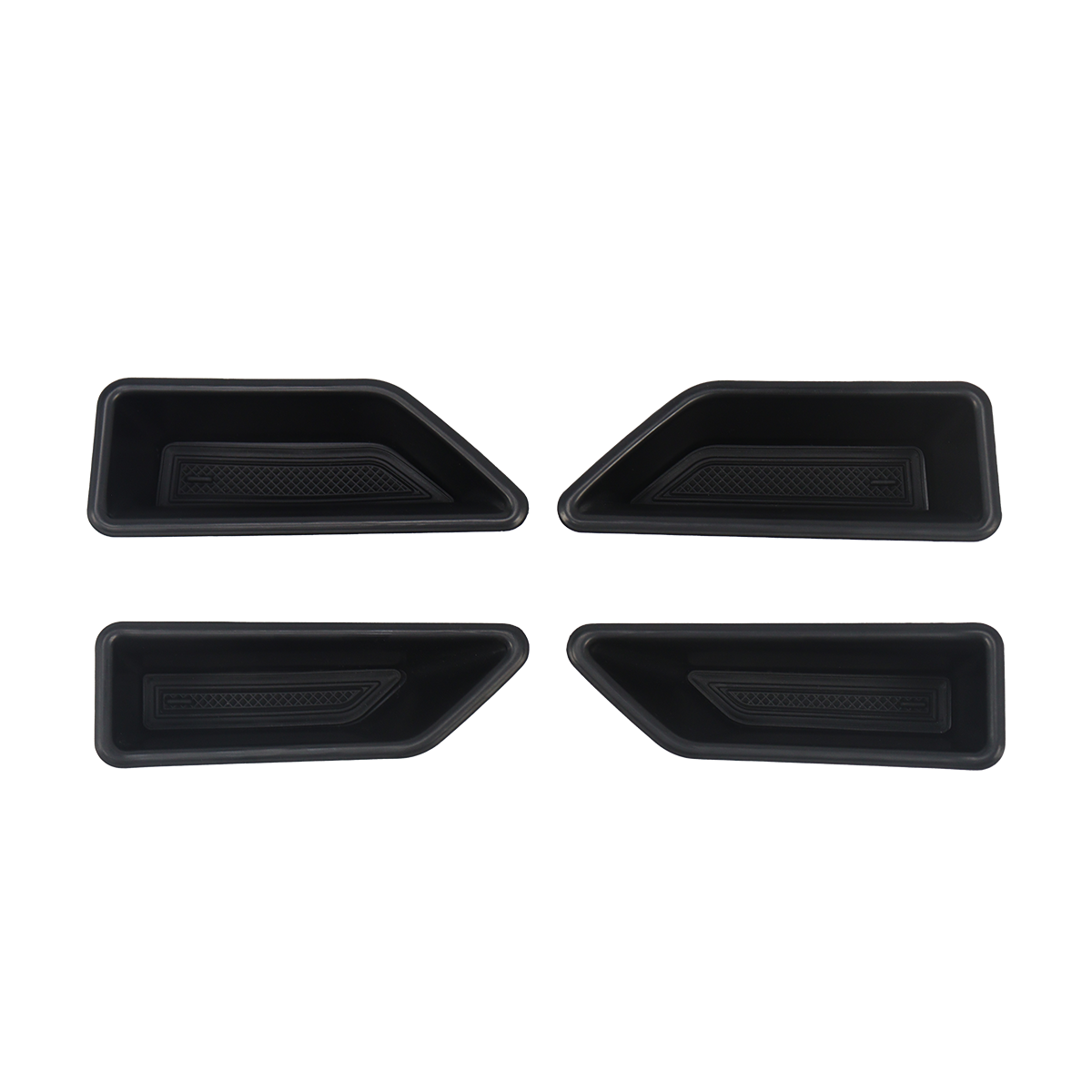 PLOMOR 4-piece Door Handle Storage Box Set for INEOS Grenadier. Custom-fit ABS interior inserts designed to maximize unused space in front and rear door pulls.