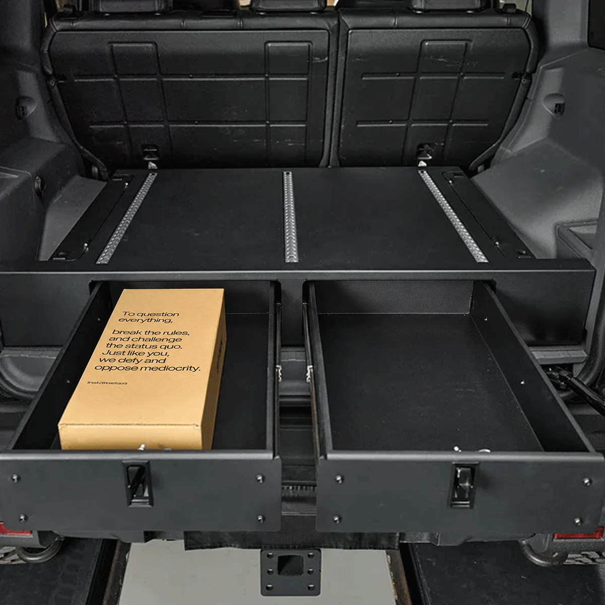 INEOS Grenadier camping and cargo storage drawer setup