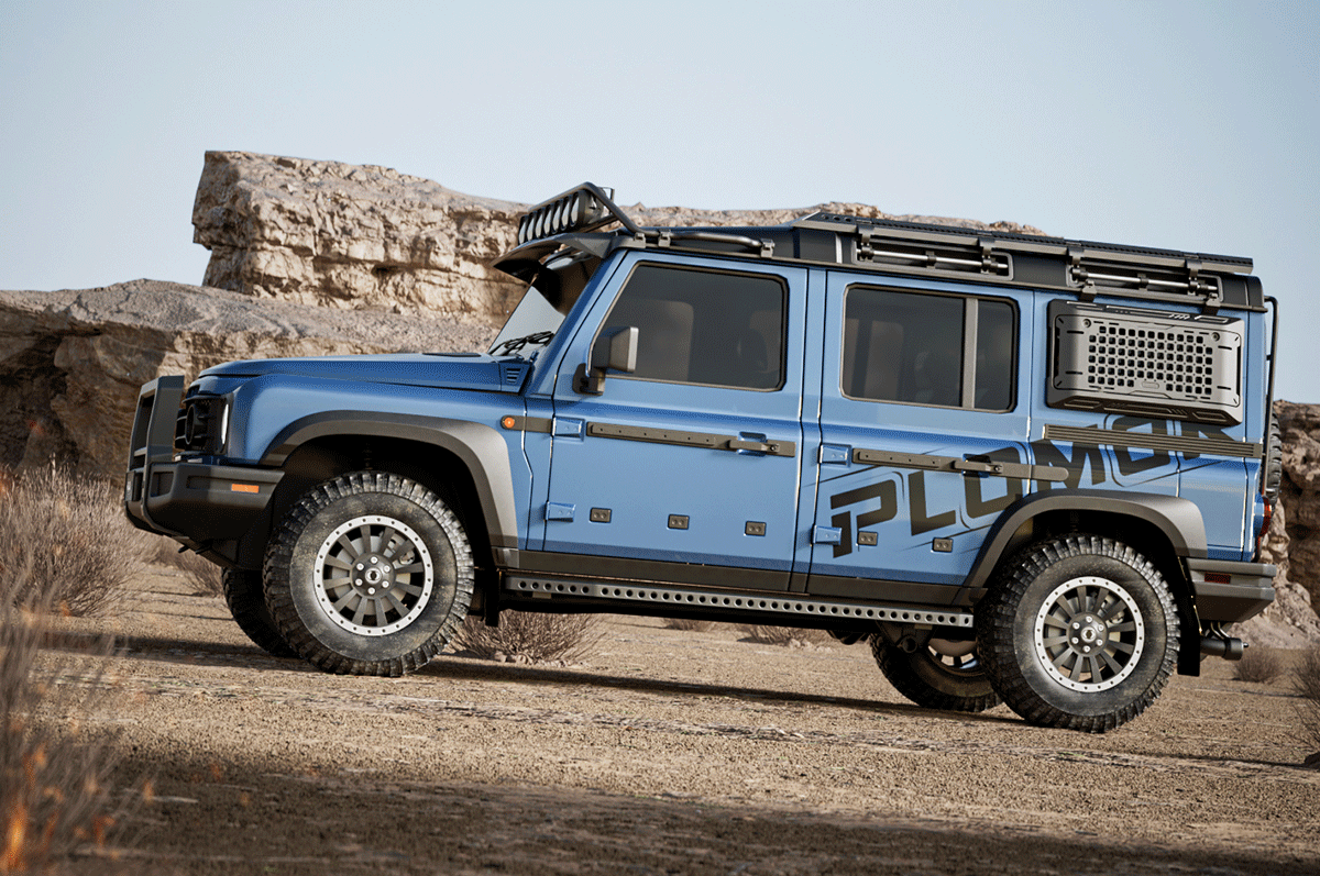 Multi-Use Surface - PLOMOR INEOS Grenadier Rear Side Window Storage Panel – Steel Bolt-On MOLLE Utility Rack