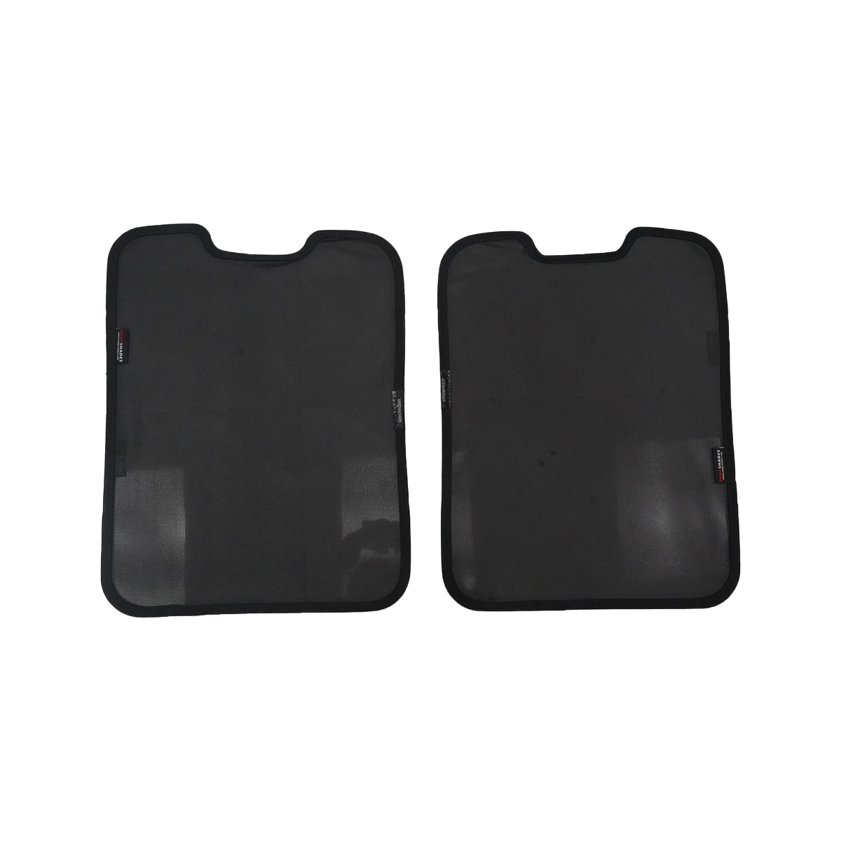 INEOS Grenadier skylight sunshades (mesh), left and right pair, front-facing with rounded corners and fabric edging.